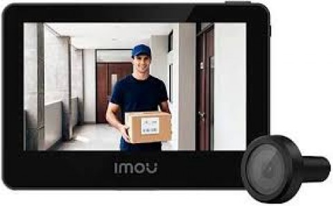 Wi-fi durų akutė su monitoriumi 5MP Imou Door View juoda 